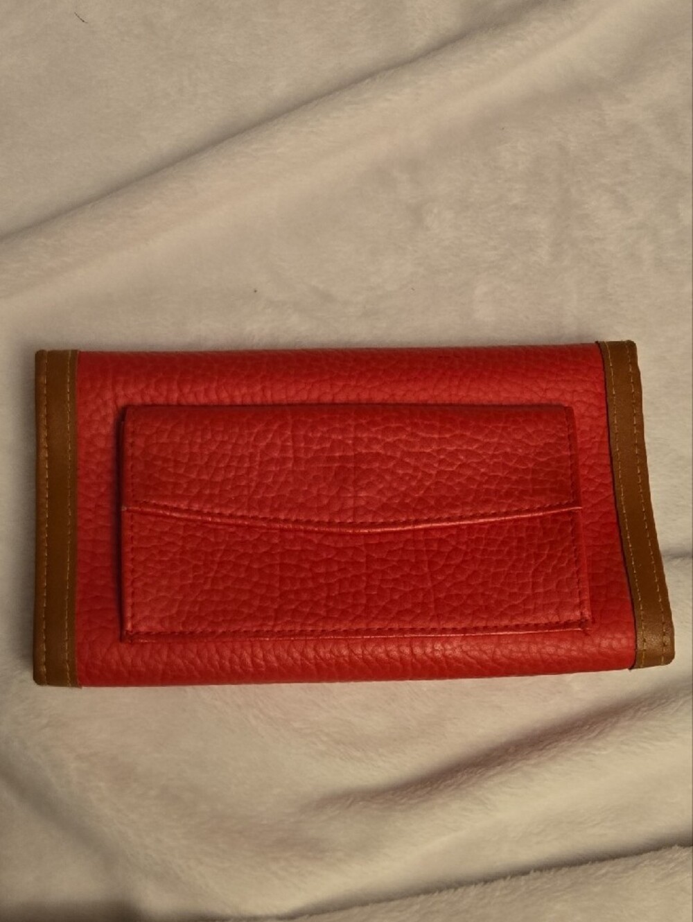 Dooney & Bourke Red Leather Satchel/Purse Set with Brown Trim - Picture 9 of 15